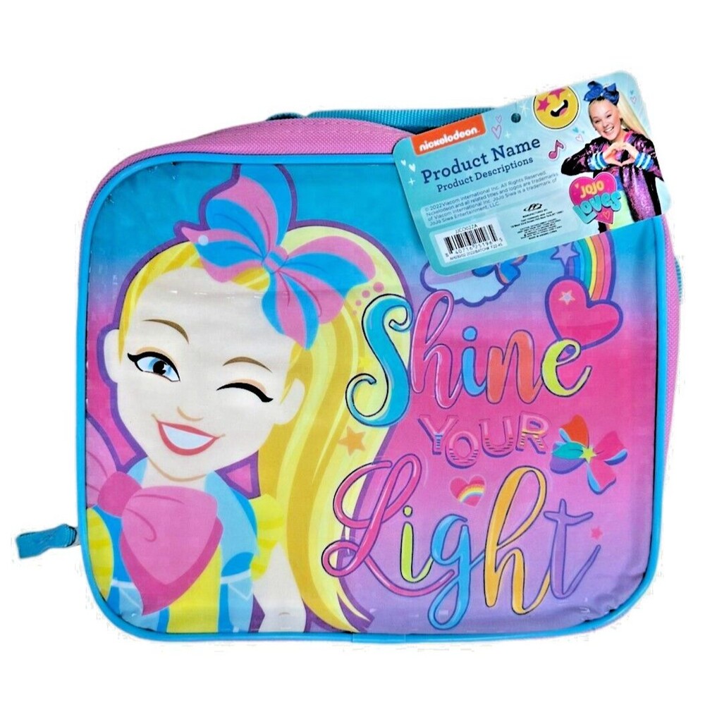 JoJo Siwa School Lunchbox, Insulated Girl's Lunch Bag 'Shine Your Light'